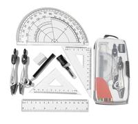 10 Pcs Drafting Compass Set,Fashion Stationery Math Set,Kids Protractor School Supplies Geometry Sets, Ruler Set For Drafting And Drawing,for Student Maths Learning and Home Schooling Drafting