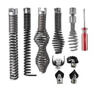 10 Pcs Drain Snake Drill Attachment, Cutter and Auger Set, Compatible with RIDGID K-400 C-4 C-6 C-7 C-8 and C-9 Drain Cleaning Machine, Fits 5/8 inch Drain Snake Cable