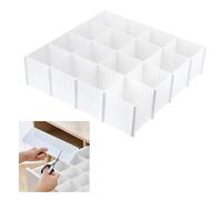 10 PCS Drawer Dividers, 38 x 11 cm Adjustable Drawer Organizer, Plastic Closet Separator Tidy, DIY Cut at Will for Socks, Underwear, Makeup, Kitchen, Bedroom, Dresser (White)