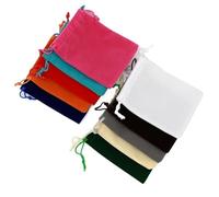 10 pcs Drawstring Velvet Sachet Pouches Small Size Gift Display Packing Bags(White,9x12cm)
