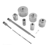 10 Pcs Drill Bit Set, Hollow TCT Drill Bits Cutter Plus Shank, Hole Saw Drill Bits Cutter for Brick Stone Concrete Cement Faucet Ceramic, Porcelain Tiles