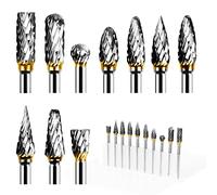 10 Pcs Drill Bit Sets, Double Cut Wood Drill Bits for Rotary Tool, Metal Drill Bits for Hard Steel, 1/8" Shank Fits Masonry Drill Bits Set, Carbide Die Grinder Bits for Wood Engraving Drilling