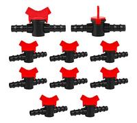 10 Pcs Drip Irrigation Switch Valve, 1/2 Inch Garden Hose Stop Valve for 16mm Irrigation Tube, Drip Irrigation Tubing Shut-Off Valve Hose Connectors Barbed Valve for Garden
