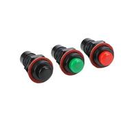 10 PCS DS211 DS213 Push Button Switch 10mm Self-Reset Momentary/Self-Latching Round Push Button Switch Mini 3A/125VAC 1.5A/250VAC(Black,Self locking)