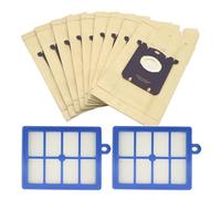 10 Pcs Dust Bag Compatible With Electrolux E201B Compatible With Philips FC8021 And 2 Pcs H12 HEPA Filter Compatible With Compatible With Philips Electrolux Cleaner