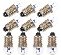 10 Pcs E10 Miniature Screw Light Bulbs Replacement E10 Flashlight Small Electric Bead Light Mini Bulb for Electrical Physical Experiment Screw Base Bulb 2.5V 0.3A