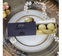 10 Pcs Eid Favour Boxes Quality Laser Gold, Silver, Black and White Eid Favours, Sweet Boxes, Treat Boxes, Candy Boxes, Gift Boxes, Decorations UK. (Black)
