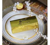 10 Pcs Eid Favour Boxes Quality Laser Gold, Silver, Black and White Eid Favours, Sweet Boxes, Treat Boxes, Candy Boxes, Gift Boxes, Decorations UK. (Gold)