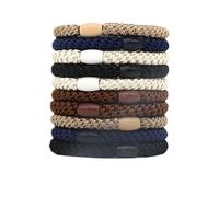 10 PCS Elastics Hair Bands Ponytail Holder for Women,Hair Band Scrunchies Decorative Girls Boho Hair Accessories,Holiday Bracelet Scrunchy,Mixed Color No Damage Hair Ties