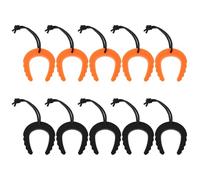 10 Pcs Emergency Door Stops, Tactical Police Door Stopper/Jam with Nylon Cord Attachments for Law Enforcement Emergency Medical Services Firefighter Accessories(Black and Orange)
