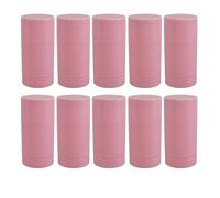 10 Pcs Empty Deodorant Containers, Pink Twist-Up Stick Tubes, Plastic Refillable Bottles, 3 x 1.5 in, 7.6 x 3.7 cm, for DIY Beauty Balm