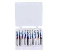 10 Pcs End Mill Bits Ball Nose Downcut Spiral Router Bits Single Edge Steel Alloy Upcut Bit Shank Carbide End Mill for Metal Cutting Wood Carving