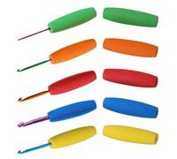 10 Pcs Ergonomic Crochet Hook Grips, Soft EVA Handles Arthritis Friendly Crochet Cushion for 2-10mm Hooks, Reduce Hand Fatigue, Comfortable Grip for Crocheting & Knitting