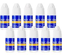 10 PCS Extra-Strong Nail Glue, Quick Dry Super Strong Nail Tip Adhesive Bond Glue Adhesive Salon Professional Quality for Applying Artificial Nail Tips Manicure Supplies (Nail glue)