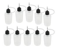 10 PCS Eye Liquid Dropper 50 ml Empty Plastic Squeezable Dropper Bottles Needle Cap Black Cap
