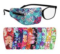 10 Pcs Eye Patches for Adults Cute Fabric Eyepatch Eye Patch for Glasses Eyeglasses Left or Right Eyes, 10 Mixed Styles (Flower Style)