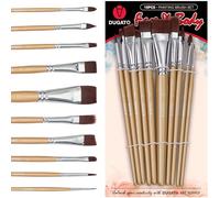 10 Pcs Face & Body Paint Brush Set - Professional Makeup Brushes with Soft Synthetic Bristles for Skin, Ergonomic Wooden Handle for Beginners & Artists, Ideal for Halloween Cosplay Crafts