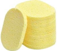 10 Pcs Face Sponges Cleansing, Natural Cellulose Facial Sponges Exfoliating Large, Reusable Makeup Remover Sponge Pads, Face Wash Sponge Cleaning Cosmetic Spa Mask, Non-Irritating (8mm, Yellow)