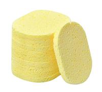 10 Pcs Facial Cleansing Sponge, Natural Cellulose Cosmetic Sponge, Reusable Makeup Remover Sponges, Face Wash Sponges for Exfoliating Mask Deep Cleansing, Non-Irritating (Yellow)
