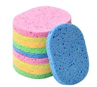10 Pcs Facial Cleansing Sponge, Natural Cellulose Cosmetic Sponge, Reusable Makeup Remover Sponges, Face Wash Sponges for Exfoliating Mask Deep Cleansing, Non-Irritating (Colorful)