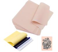 10 PCS Fake Skin, 19cm*14.5cm Tattoo Skin for Practice with 5 PCS Tattoo Transfer Paper for Beginners and Experienced Artists