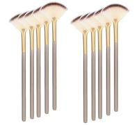 10 Pcs Fan Brushes for Facials, Face Fan Applicator Brushes Ultra Slim Soft, Makeup Brush Professional Blending with Comfortable Wood Handle for Mask Mud Cream Highlighter Makeup Esthetician