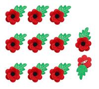 10 Pcs Felt Poppy Flower Pins - Red Poppy Brooch for Veterans, Memorial & Remembrance Days