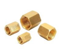 10 Pcs Female Thread Brass Pipe Fittings Rod Connector with 1/8" 1/4" 3/8" 1/2" 3/4" Hex Nut British Standard Thread Coupling (01-01.10pcs)