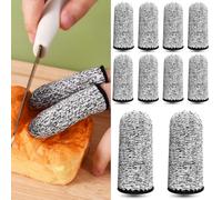 10 PCS Finger Cots, Reusable Thumb Protector Non Slip Finger Protectors Breathable Finger Cots Cut Resistant Protection for Work, Kitchen, Garden, Sculpture
