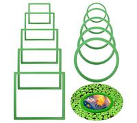 10 Pcs Fish Feeding Rings, Aquarium Floating Plant Rings, Round & Square Fish Feeder Rings, Floating Plant Rings for Aquariums, for Freshwater, Salt Water For Holding Or Separating Floating Plants