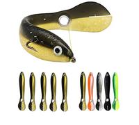 10 Pcs Fishing Lures,Bionic Swimming Bait, Black Bionic Lure,Simulation Loach Soft Bait, Slow Sinking Bionic Lure with Spinning Tail