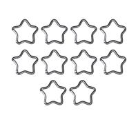 10 Pcs Five Pointed Star Shaped Carabiner for Water Bottles Backpacks Fishing silver glay silver Grey