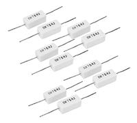 10 Pcs Fixed Resistors 5W Watt 7.5 Ohm J Ceramic Cement Power Single Resistors Resistor White AMNzOgOdL