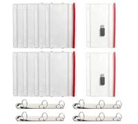 10 Pcs Flash Drive Holders Bulk, Clear Flash Drive Zipper Case with 4 Pcs 3 Ring Binders for Flash Drives and Memory Card
