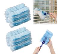 10 PCS Flash Dust Magnet, Blue Flash Dust Magnet Refill with 1 Handle, Strong Electrostatic Dust Removal, Refill Dust for Cleaning, Disposable Blue Electrostatic Duster Heads for Home Office