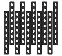 10 Pcs Flat Wood Brackets, Heavy Duty Metal Mending Plates, 8 Holes, 207x24 mm (8-1/8" x 7/8")