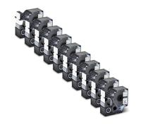 10 Pcs Flexible Nylon Label Tapes Compatible with 18488 18489 18490 18491 Ribbon for 5200 4200 6000 Label Maker(19mm Black on White)