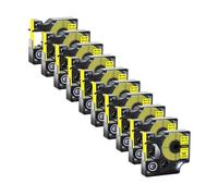 10 Pcs Flexible Nylon Label Tapes Compatible with 18488 18489 18490 18491 Ribbon for 5200 4200 6000 Label Maker(12mm Black on Yellow)