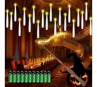 10 Pcs Floating Candles with Magic Wand Remote, Flickering Flameless Candles, Floating Led Candles with Battery Operated for Halloween Christmas Wedding Birthday Party Decorations