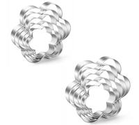 10 Pcs Flower Cookie Cutter Set Flower Shaped Mousse Mold Stainless Steel Small Biscuit Cutters for Kids' Holiday Birthday Parties