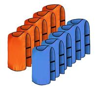 10 Pcs Football/Sports Training Vests - Reversible Scrimmage Bibs for Kids, Youth & Adults (Orange/Blue) (Orange/Blue-S-for children)
