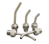 10 pcs For CNC Machine Tools Compatible 1/8in PT Threaded Installation High-Pressure Cooling Nozzle 304 Stainless Steel Material 1/8" Diameter 9.6mm (0.38in) Tube length 60mm(2.36in)