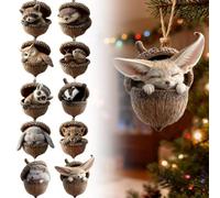 10 PCS Forest Animal Acorn Ornaments Cozy Forest Christmas Ornaments, Woodland Creature Decor, Xmas Home Decor for Hanging on Christmas Trees, Fireplaces, Doors and Outdoor