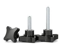 10 Pcs Four-Star Plastic Head Hand Screws with Phillips Cross Grip, M6 Knob Thumb Bolts, 30mm, Galvanized Carbon Steel(M6*50 (10 Pcs))