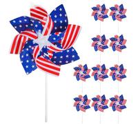 10 Pcs Fourth of July Pinwheels Red White and Blue 4th of July Decorations American Flag Pinwheel Memorial Day Independence Party Supplies Garden Wind Spinners Patriotic Yard Outdoor Decor