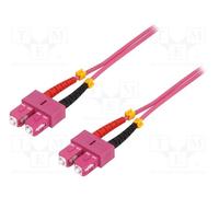 10 pcs : FP4SC01 - Fiber patch cord, OM4, SC/UPC,both sides, 1m, LSZH, pink