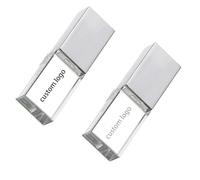 10 Pcs Free Print Logo Crystal USB Flash Drive with Black Leather Case | Personalized USB 3.0 pen drive, 16GB 64GB photography usb stick, Rose Silver Gold Black Gift USB (16GB 10PCS)
