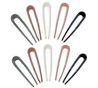 10 PCS French Twist Hair Pin, French Pin, French Hair Pin for Women Girls Hair Styling Accessories, Hair Fork Retro 2 Prong Updo Chignon Pins for Women Girls Hairstyle Accessories(5 Color)