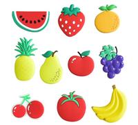 10 Pcs Fruit Fridge Magnets for Kids, 3D Cute Refrigerator Magnets for Toddlers 1-3, Safe Soft PVC Magnetic Toys for Early Education, Home Kitchen Decor Whiteboard Magnets