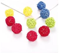 10 Pcs Funny Kitten Cat Playing Candy Color Rattan Ball Pet Supplies - Random Color Cat Balls Cat Tunnels for Indoor Cats, Cat Toys for Indoor Cats
